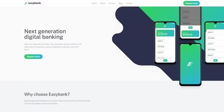Easy Banking Landing page homepage